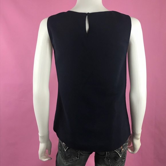 J. Crew Navy Pleated Sparkle Cami Rhinestone - Picture 5 of 6